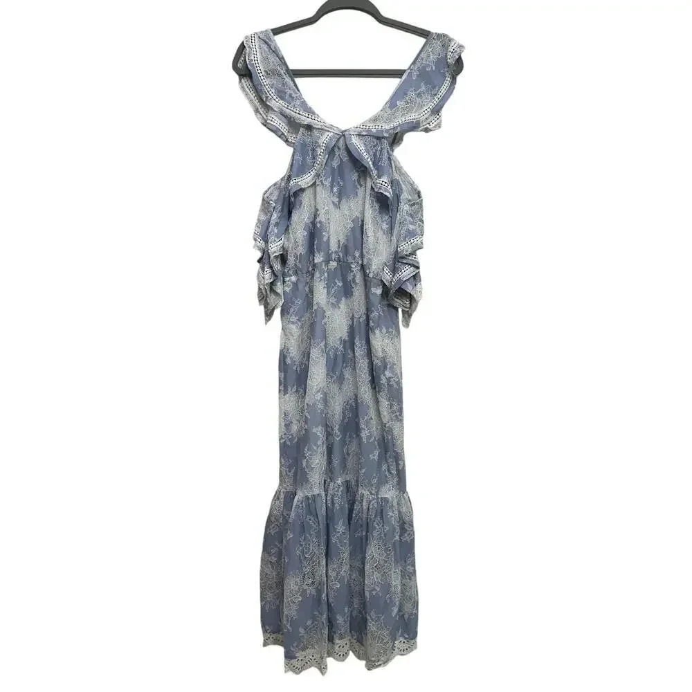 Marissa Webb Nwot’s Kendra Floral Eyelet Lace Trim Ruffled Midi Dress. Small